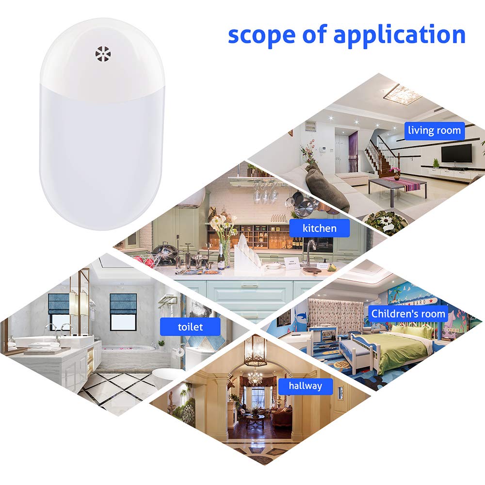 La luz del Sensor Movimiento, US Socket Plug-in Night Lights, On/Off automático Caliente lámparas luz Blanca, LED energéticamente eficiente, niños, Pasillo, baño, Escaleras (Paquete de 4)