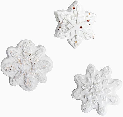 LA SALT CO Bomba de baño de cristal de copo de nieve, trío de las maravillas de invierno, aromaterapia para baño o ducha, vaporizador totalmente