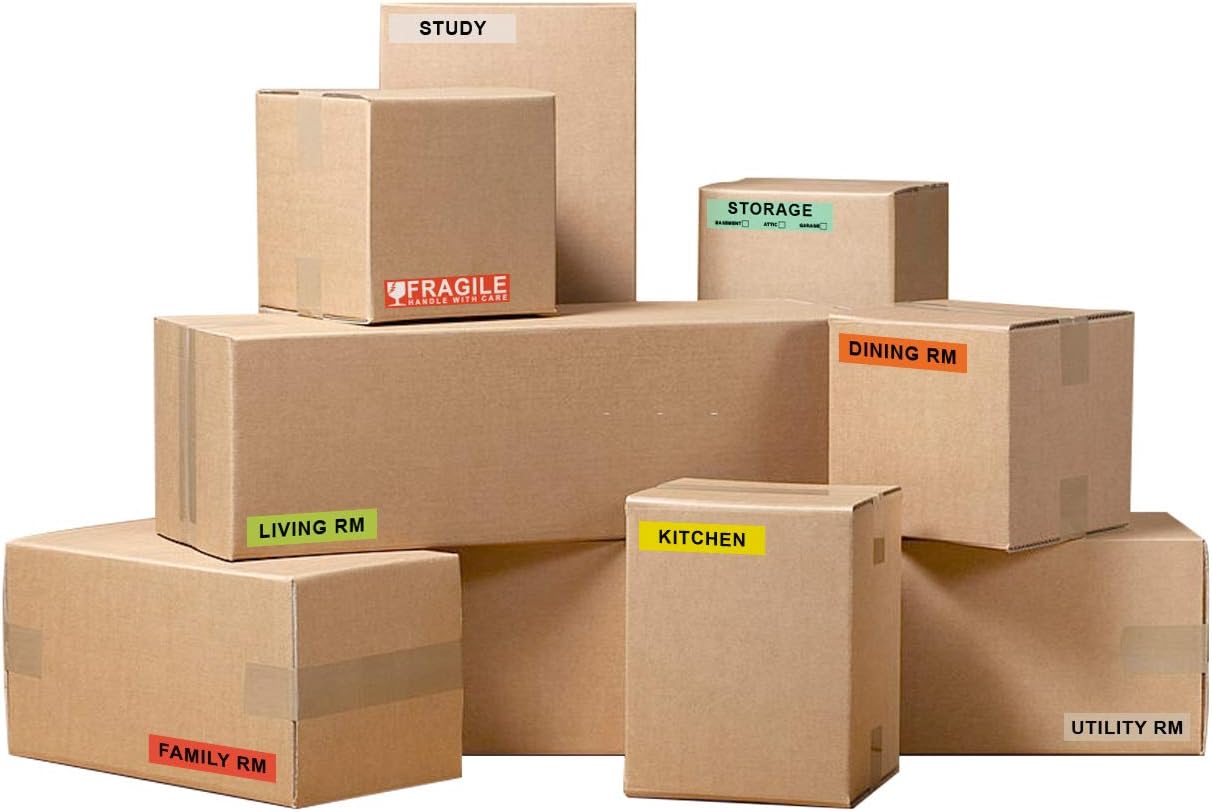 960 Count Home Moving Labels,16 Rolls Different Color Coding Moving Labels for Boxes Stickers + Fragile Moving Stickers + 1 Blank Label Roll for Customized Use - Image 3