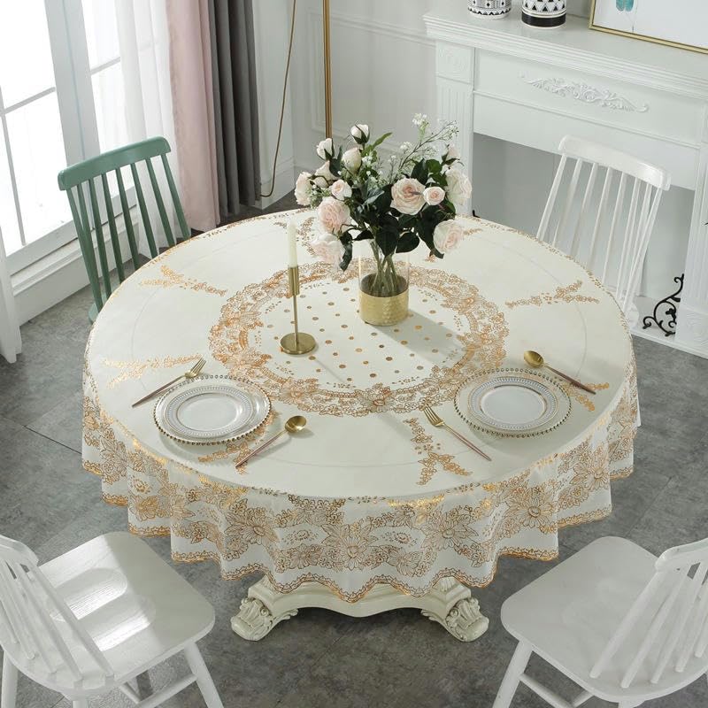 Nappe ronde en PVC 180 cm pour grande table circulaire de salle à manger - 6