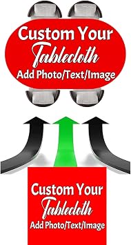 JCETUNO Personalized Oval Fitted Tablecloths, Black, 42x60 Oval Tables