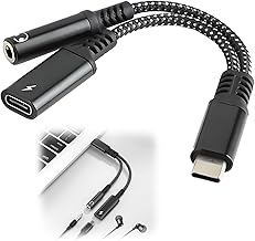 USB C to 3.5mm Jack Adapter, 2 in 1 Charging and Headphone Adapter, 60W PD Fast and HiFi Audio, Listen to Music and Charge Together, Compatible with All TYP-C Devices