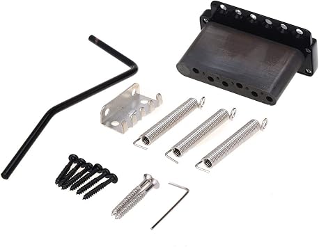Wilkinson WVPC-SB 54mm Tremolo Bridge 6 Screw Stainless Steel Saddles Black