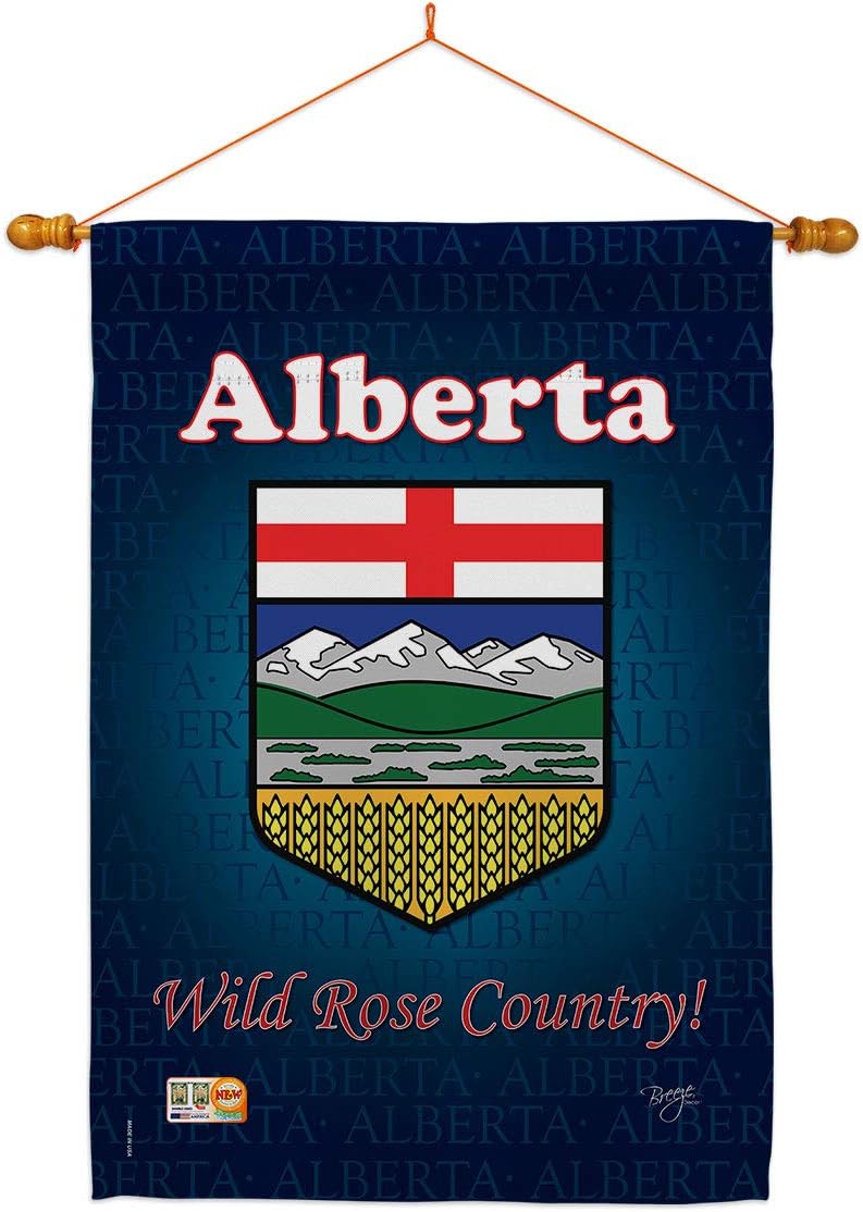 Alberta House Flag Dowel Set Regional Canada Provinces Canadian Territories Region Country Particular Area Small Decorative Gift Yard Banner Made In USA 28 X 40