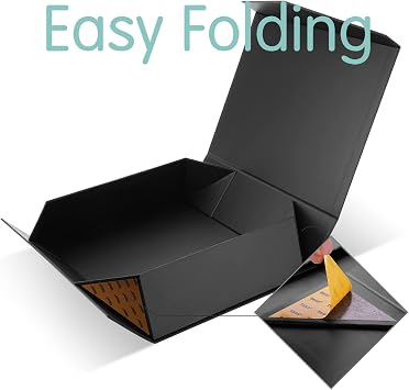 6 Large Glossy Black Gift Boxes 13.5x9x4.1 Inches and 5 Extra Large Matte Black Gift Boxes 16.3x14.2x5 Inches