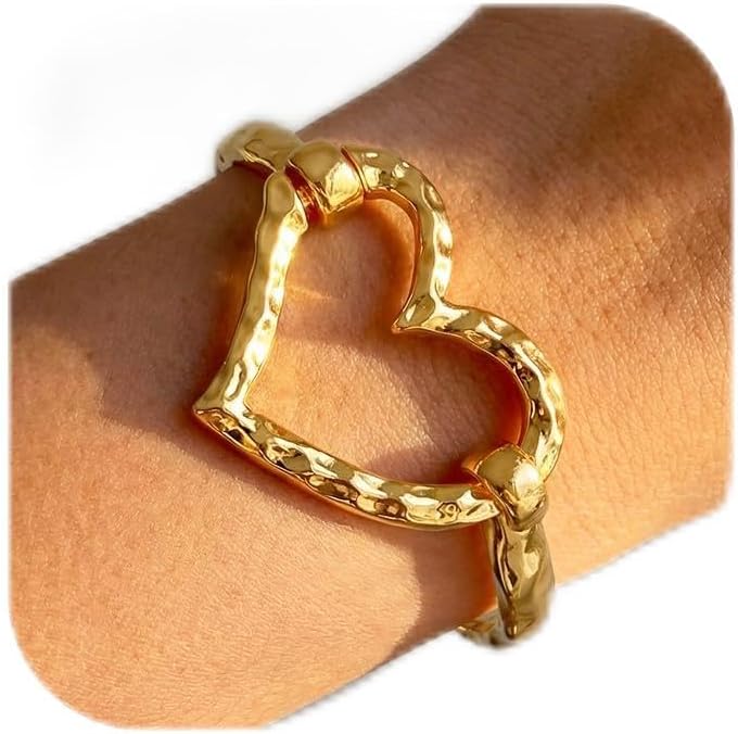 Chunky Gold Bangle Bracelets for Women – 14K Gold Plated Statement Cuff Bracelet, Trendy Fashion Jewelry Bangles Gifts