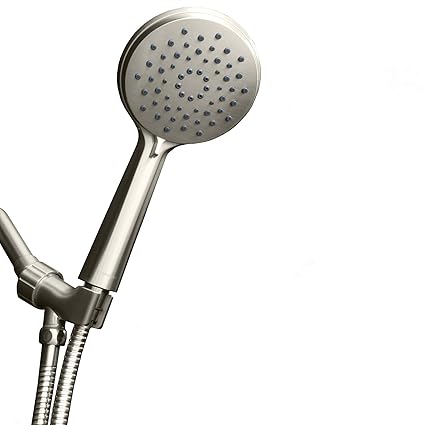 ShowerMaxx, Luxury Spa Series, 3 Spray Settings 4.7 inch Hand Held Shower Head Extra Long Stainless Steel Hose, MAXX-imize Your Shower with 2.5 GPM Compliant Flow Restrictor, Brushed Nickel Finish