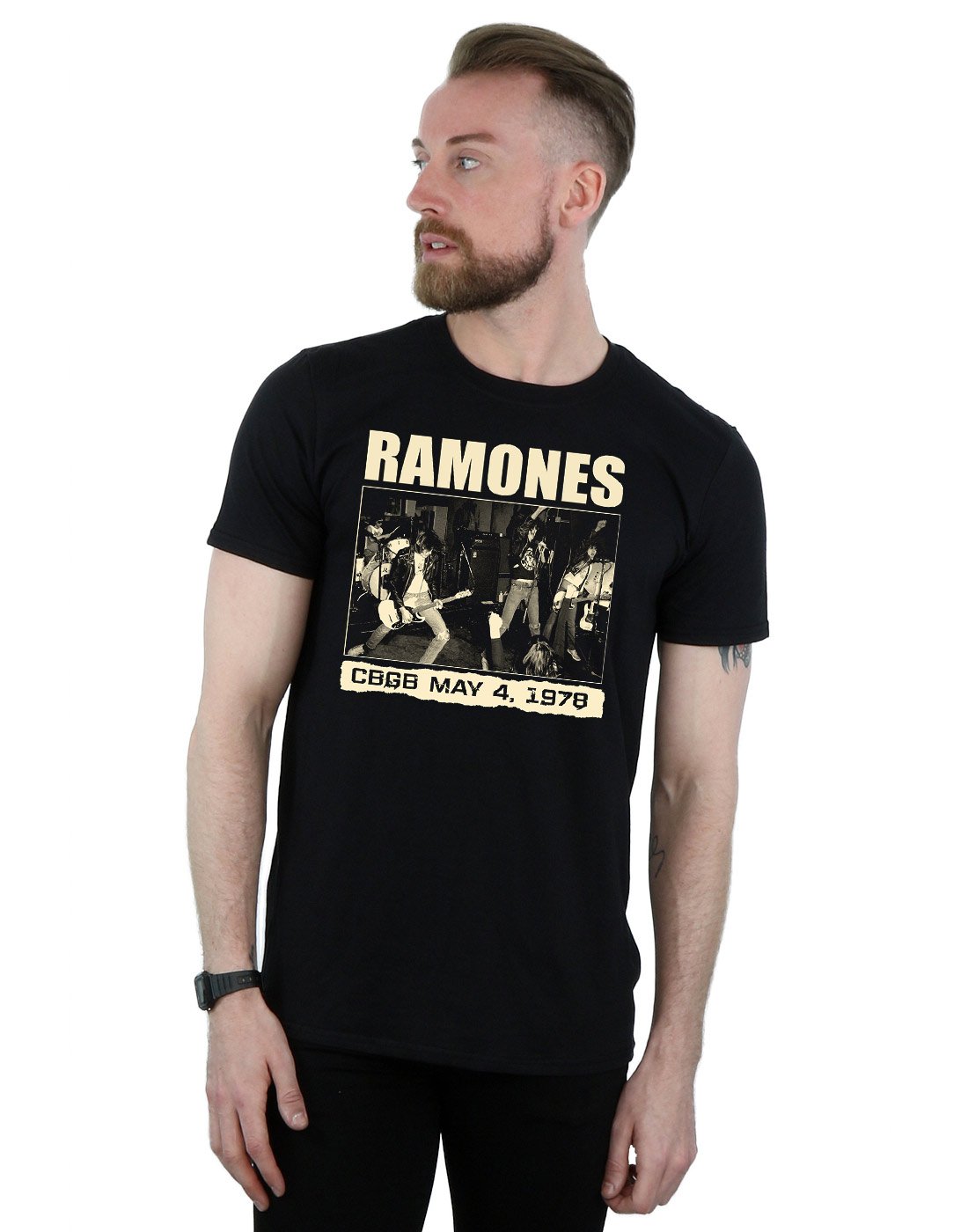 Absolute Cult Ramones Men's CBGB 1978 T-Shirt XX-Large Black