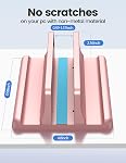 VAYDEER Vertical Laptop Stand Holder Plastic Adjustable Desktop Notebook Dock Space-Saving 3 in 1 for All MacBook Pro Air, Mac, HP, Dell, Microsoft Surface, Lenovo, up to 17.3 inches (Pink)