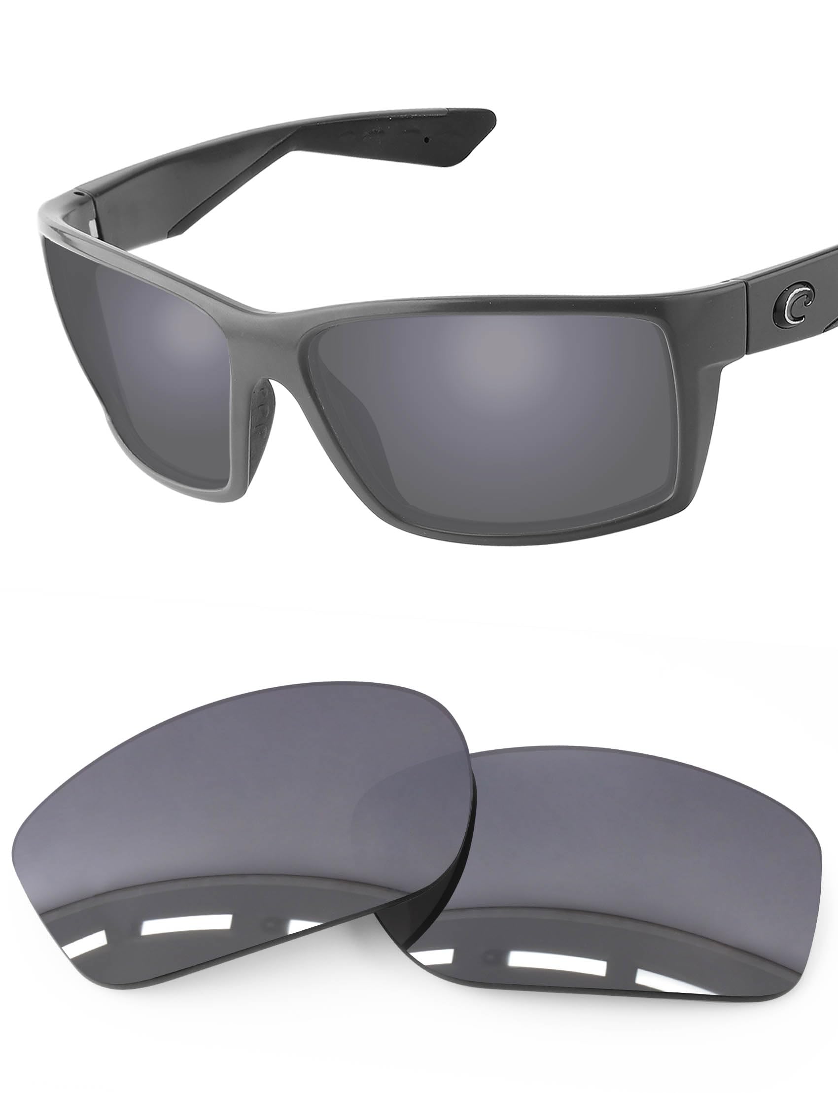 Lentes de repuesto polarizadas para gafas de sol Costa Del Mar Reefton, iridio cromado, policarbonato polarizado