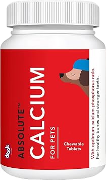 Drools Absolute Calcium Tablet- Dog Supplement, 110 Piece for All Breed Sizes for Dogs Preservative-Free