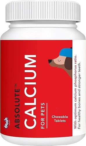 Drools Absolute Dog Supplement Tablets 400g, 110 Pieces Jar | Calcium Flavour | Promotes Better Joint Health | Healthy Skeletal System | Highly Palatable | Maintaining Strong Bones and Teeth