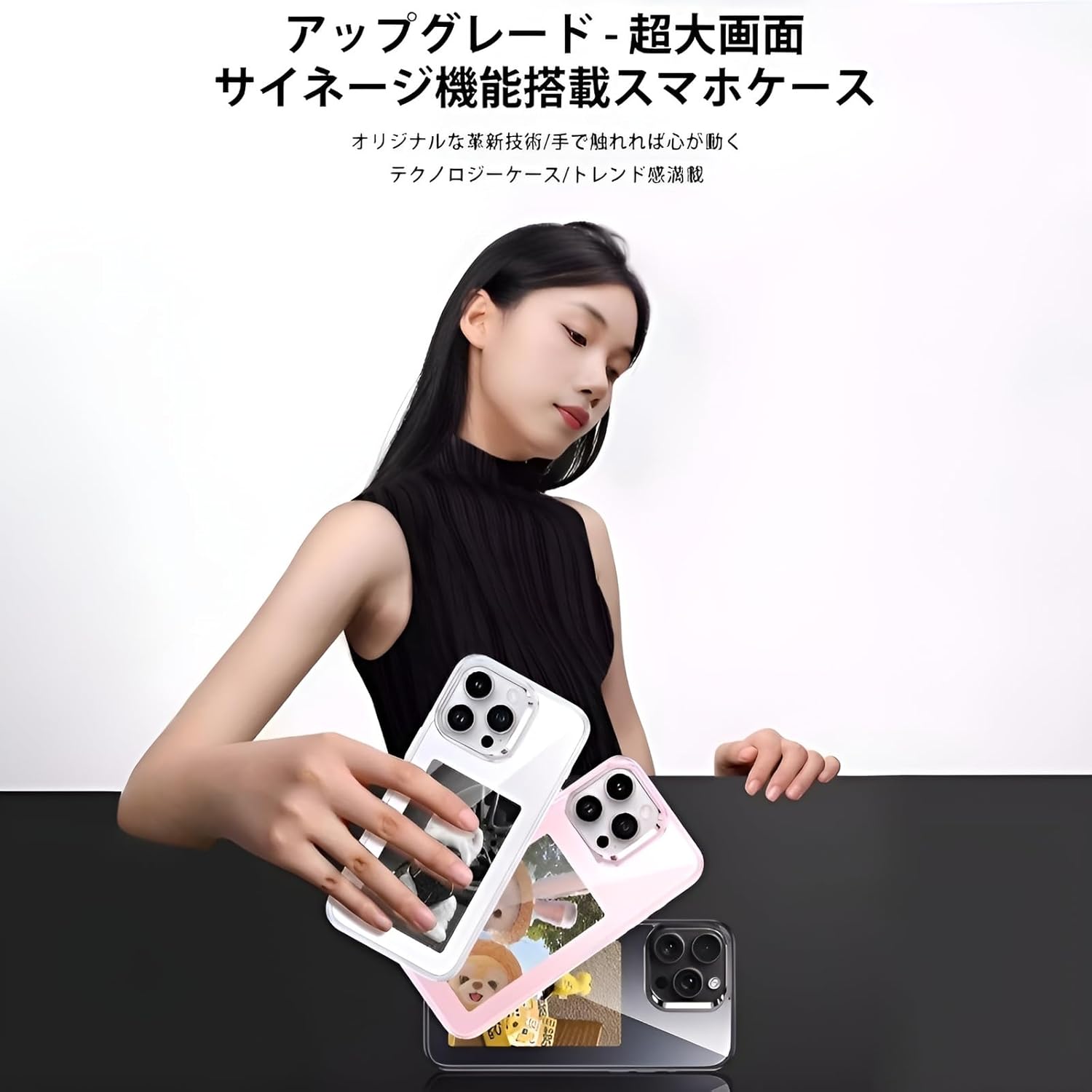 [Tumanld] インクスン搭載 通知表示機能付き タグ機能で便利 耐衝撃 デザイン 花柄アート メッキ加工