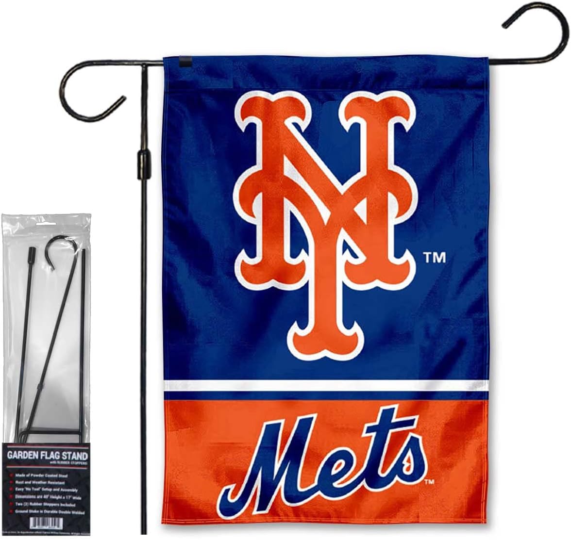 Mets Garden Flag with Stand Holder Flagpole