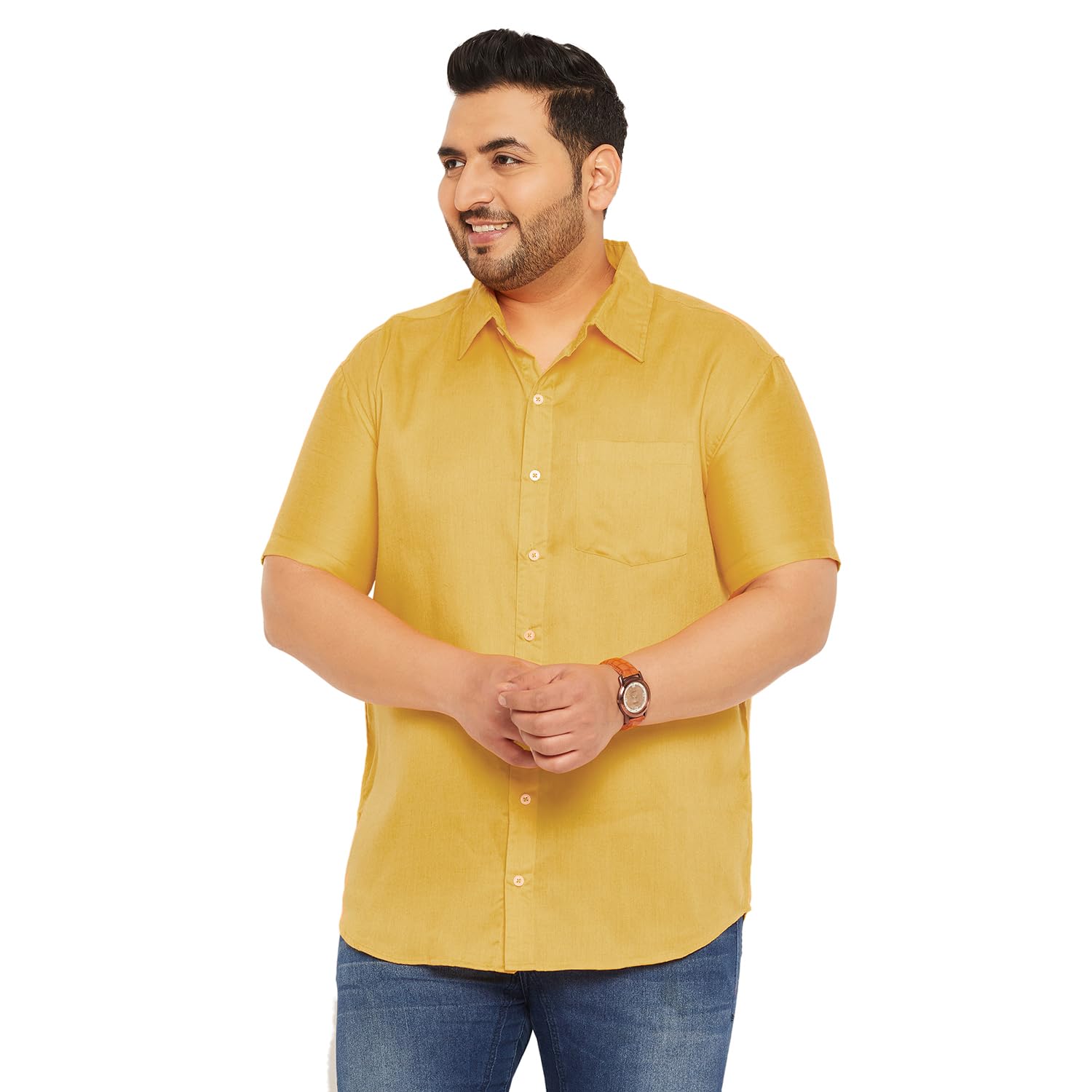 bigbanana Plus Size Men's Regular Fit Solid Shirt-picture-51