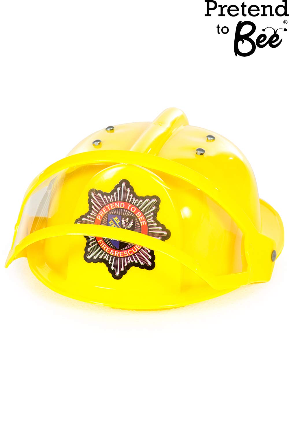 PRETEND TO BEE Fire Fighter/Firefighters Helmet Dress Up Costume Accessory for Kids, Yellow, 3+ Years