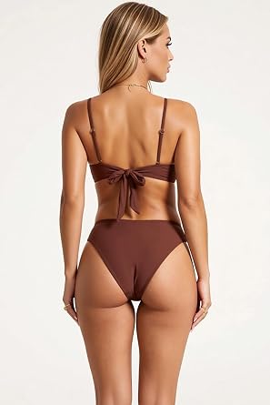 Kad n Bikini Tak m   nce Ask l  Desteksiz Bandeau  st Normal Bel Slip Alt Aksesuarl   rme Kuma