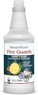 Natural Riches Organic Upholstery Carpet Cleaner Shampoo Solution Machine Use, A Miracle Carpet Cleaner Stain Remover Deodorizing Formula, Use On Rug Carpets Pet and Food Stains 32 fl oz