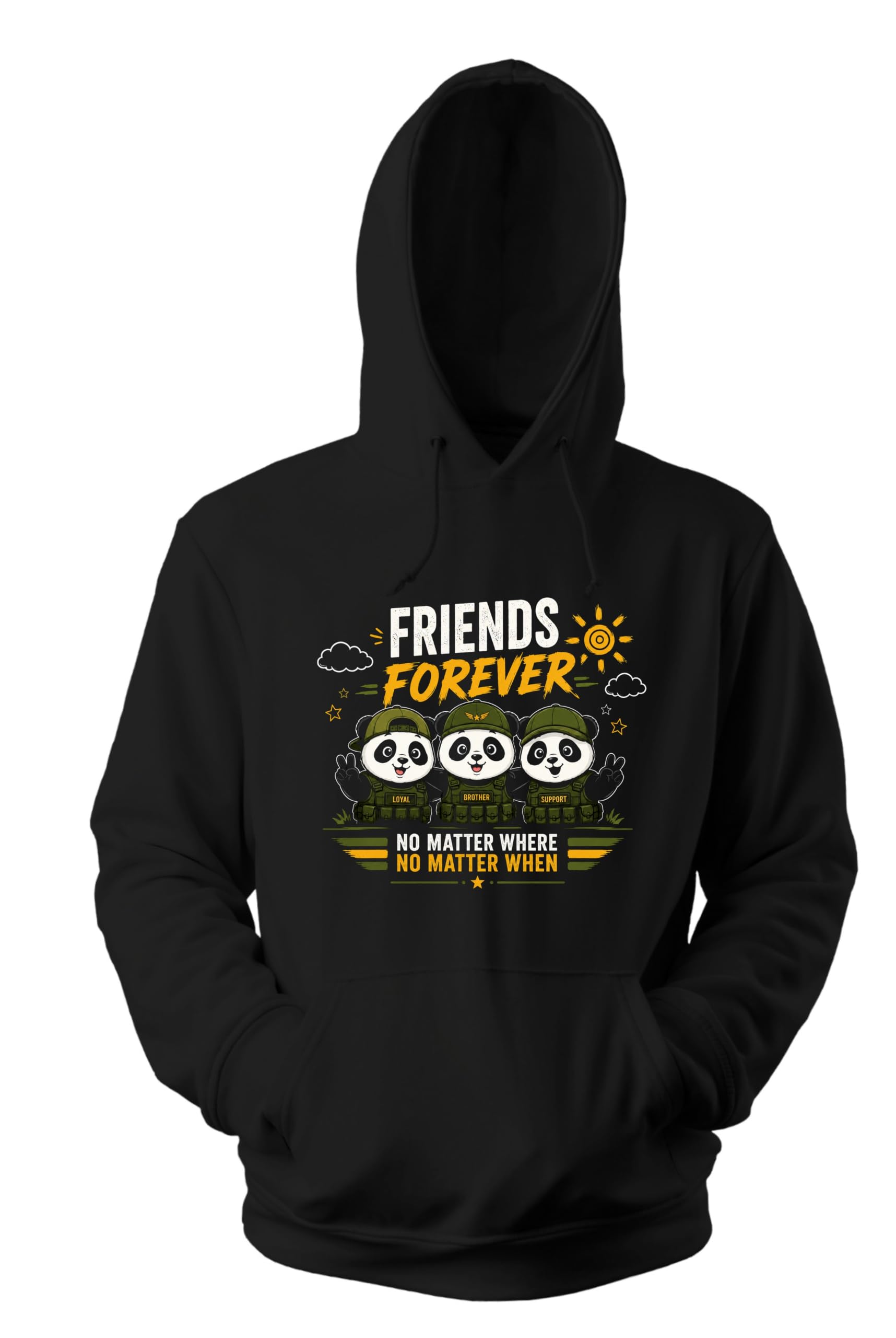 Friends Forever Panda Loyal Brother Support Printed Hoodie Sweatshirt| for Men & Women-image-45