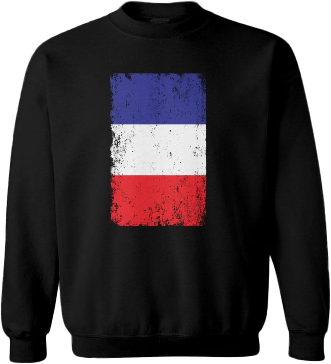 Tcombo Big Distressed France Flag Country Pride Toddler Fleece Crewneck Sweater