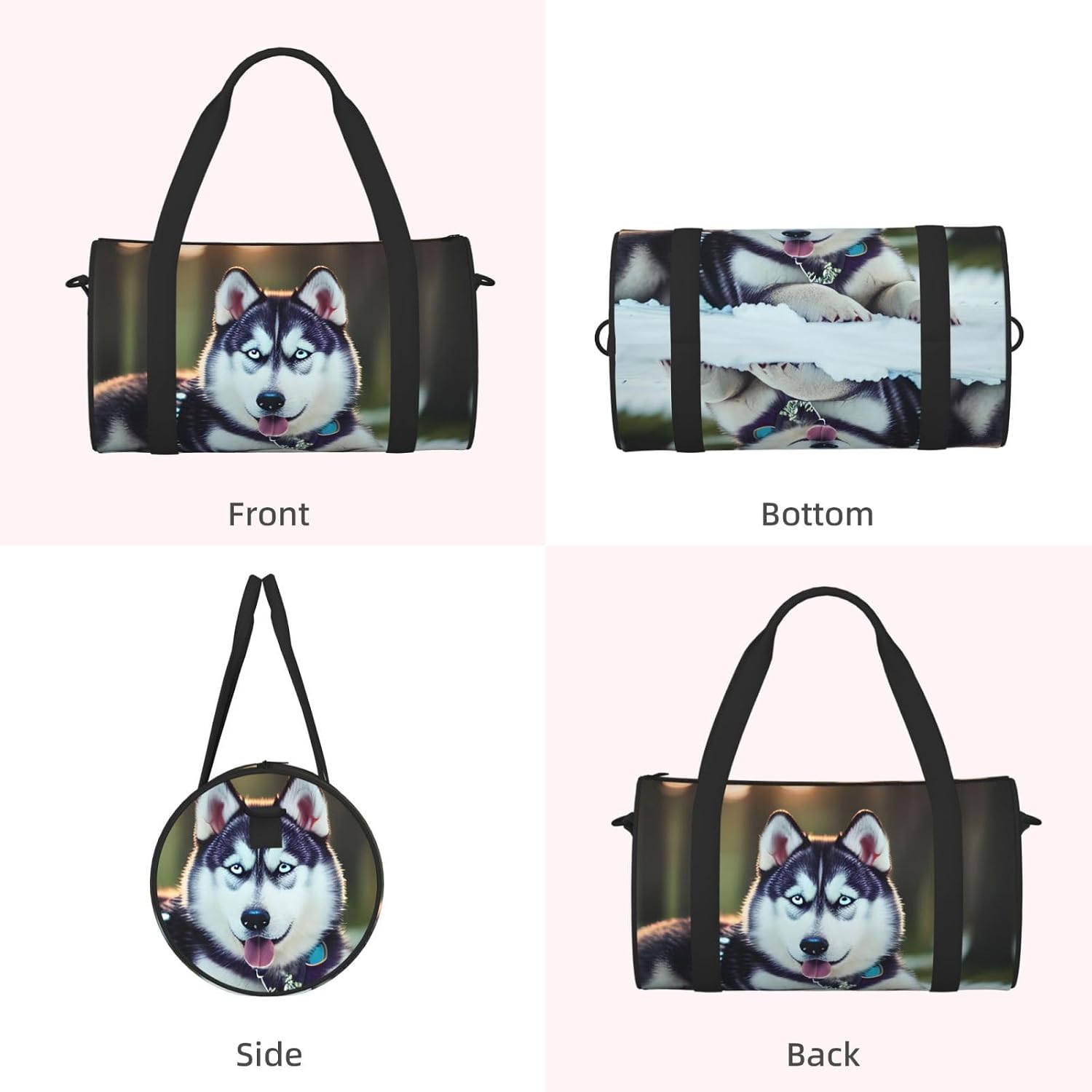 Husky Dog Print Sports Tote Bag Lightweight Water-Resistant Gym Backpack Travel Supplies