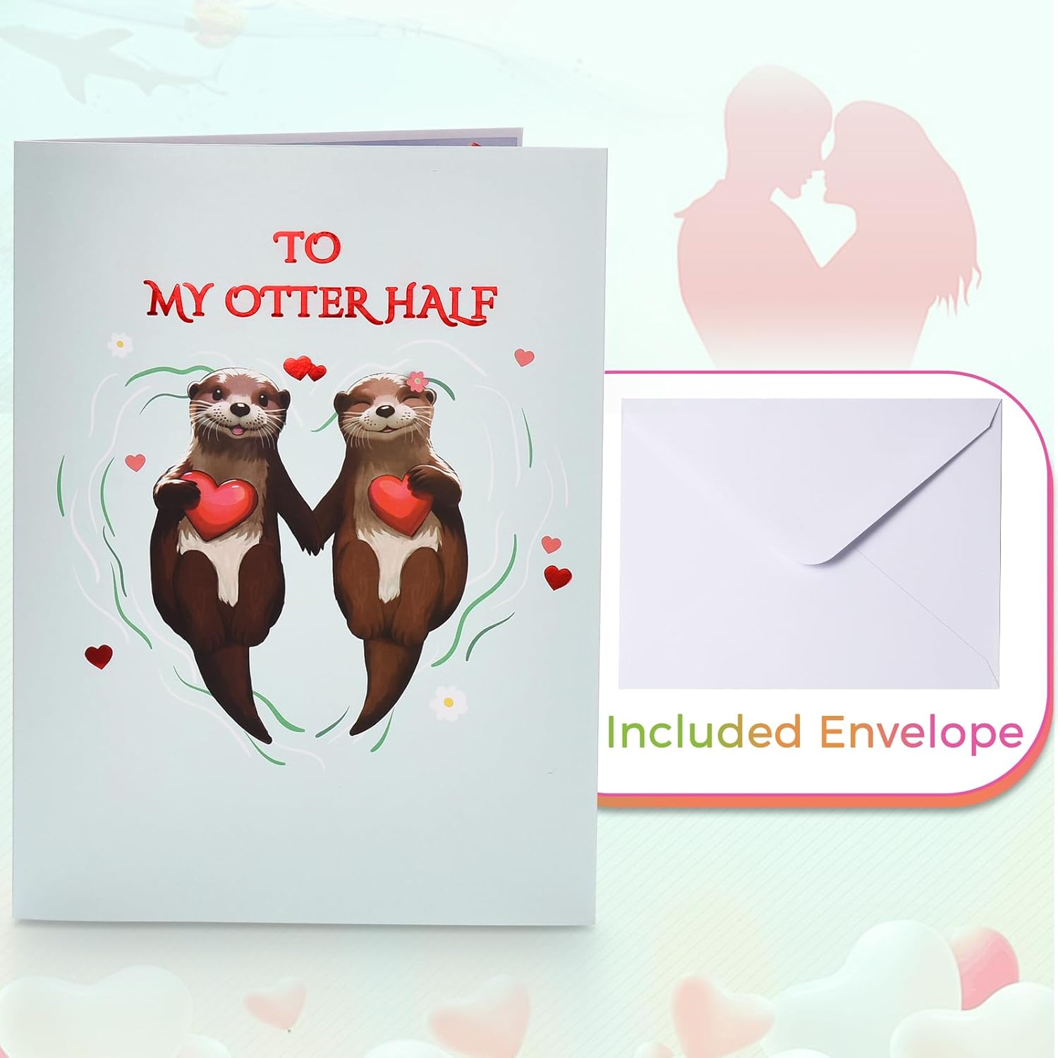 Otter Pop Up Anniversary Card for Wife,Husband,Couple, Musical 3D Valentines Day Card with Light, Romantic Birthday Cards for Boyfriend or Girlfriend, Fun Happy Anniversary Wedding Valentine Gift Card - Image 3