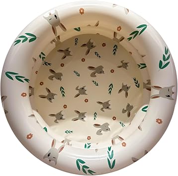 lalarimi Childrens Pool with Inflatable Pump, Diameter 35.4 / 47.2 / 59.1 inches 90/120/150 cm, Folding Vinyl Pool, Leakproof Design, High Temperature Resistant Material, Compact Storage