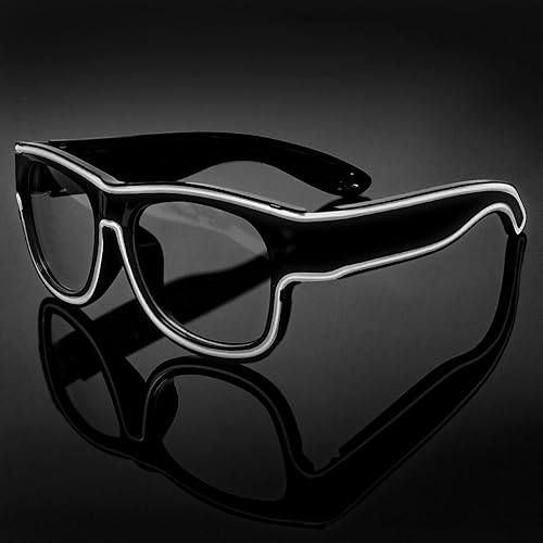 Miniatura 8 de Gafas de luz inalámbrica, 3 modos, LED luminosas, que brillan en la oscuridad, para fiestas, DJ, EDM, Halloween, Navidad