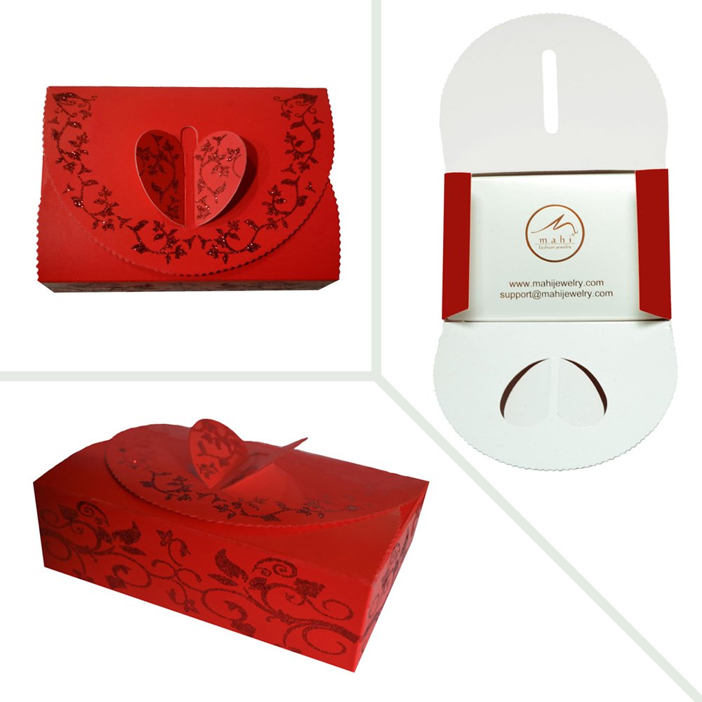 Rhodium Plated Red Heart Pendant with Crystals