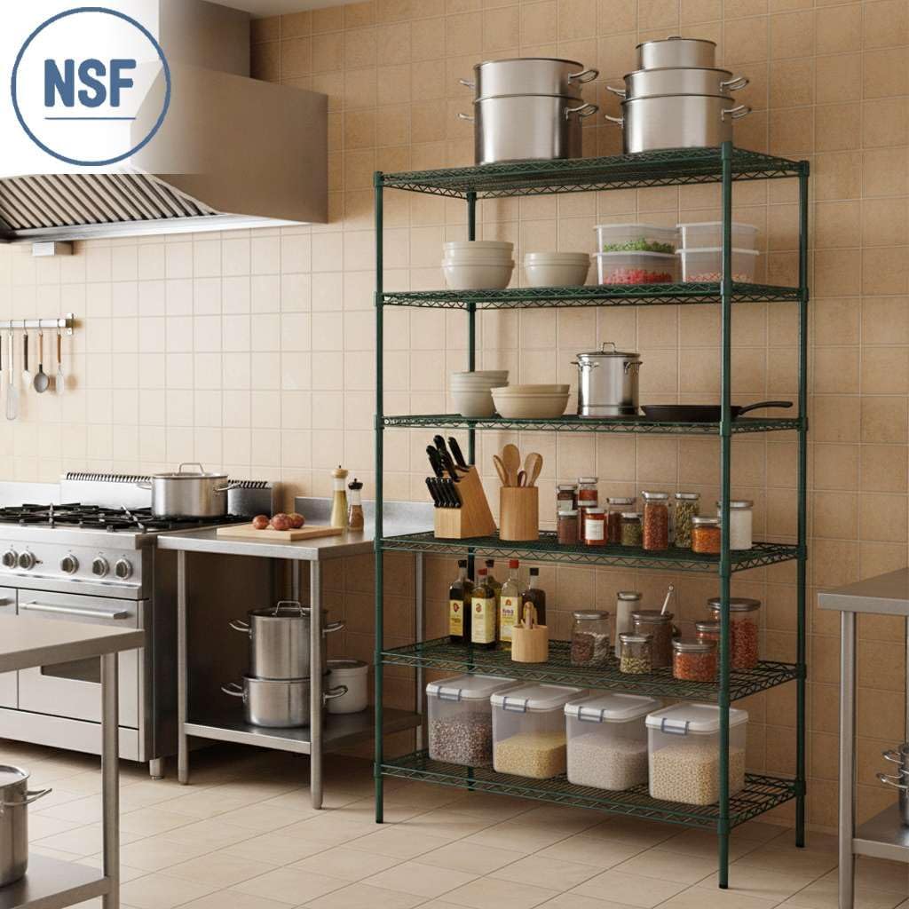 2 Pack Green Additional Wire Shelf for 24"x48" NSF Shelving Units, Replacement Shelves for Wire Rack