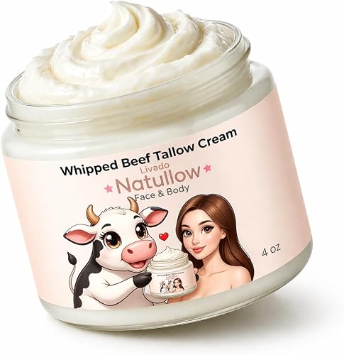 Beef Tallow Face Moisturizer & Body Lotion, 4 oz, Unscented