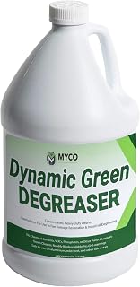 Myco Dynamic Green Degreaser 1 Gal – Biodegradable Heavy-Duty Cleaner & Concentrate, pH 12.4, VOC-Free, Makes 55 Gal, Commercial & Residential Multi-Surface Use: Kitchen, Equipment, Fire Restoration