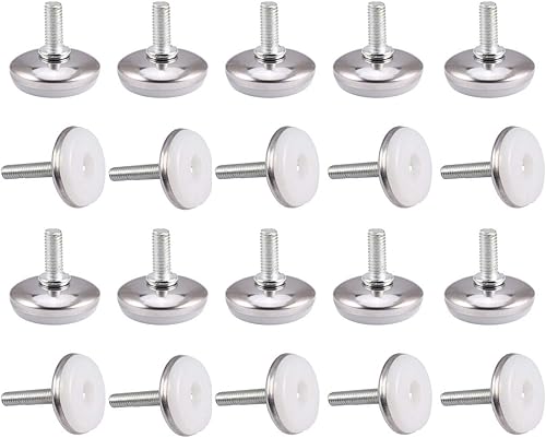20 piezas M6 x 0.591 in tornillo en muebles deslizantes deslizantes pie de nivelación ajustable diámetro base 1.1 pulgadas  1.102 in para patas de