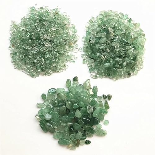 HZLXF1 Piedras de Grava pulidas de Cristal de Fresa Verde Natural de 50g adecuadas for Arreglar jarrones Rellenos Acuario Jardines y Fuentes (Color : 200 Grams, Size : 5-7mm) Cover