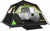 Raynesys 4-6 Person Instant Pop-Up Tent: 60-Second Setup, Waterproof Cabin for Family Camping & Hiking