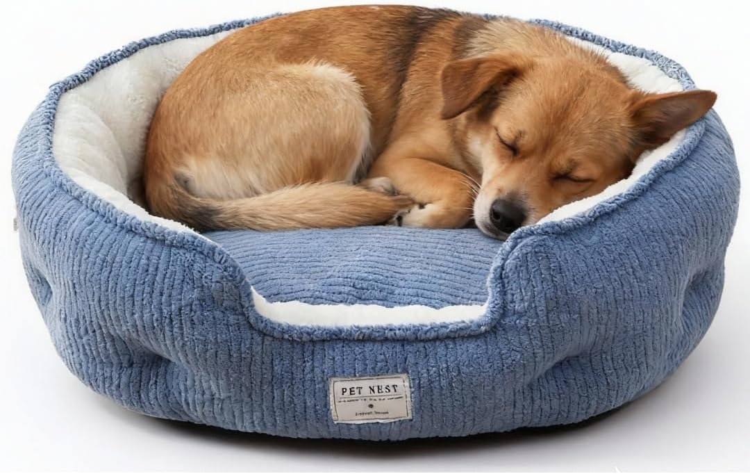 Cat Beds for Indoor Cats Small Dogs, Rectangle Pet Cuddler Bed Anti-Slip Bottom Soft Plush Kitten Puppy Beds Calming Sleeping Dogs & Cats Sofa Bed for Indoor Pets (Yellow, L-19.6 * 22.8in)