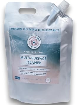 Multi-Surface Cleaner Refill Bag 2 Liter -Electrolyzed Water Cleaner - Home and Kitchen Cleaning - Non-Toxic and Effective Cleaner to Remove Dirt & Grime, 2 Liter