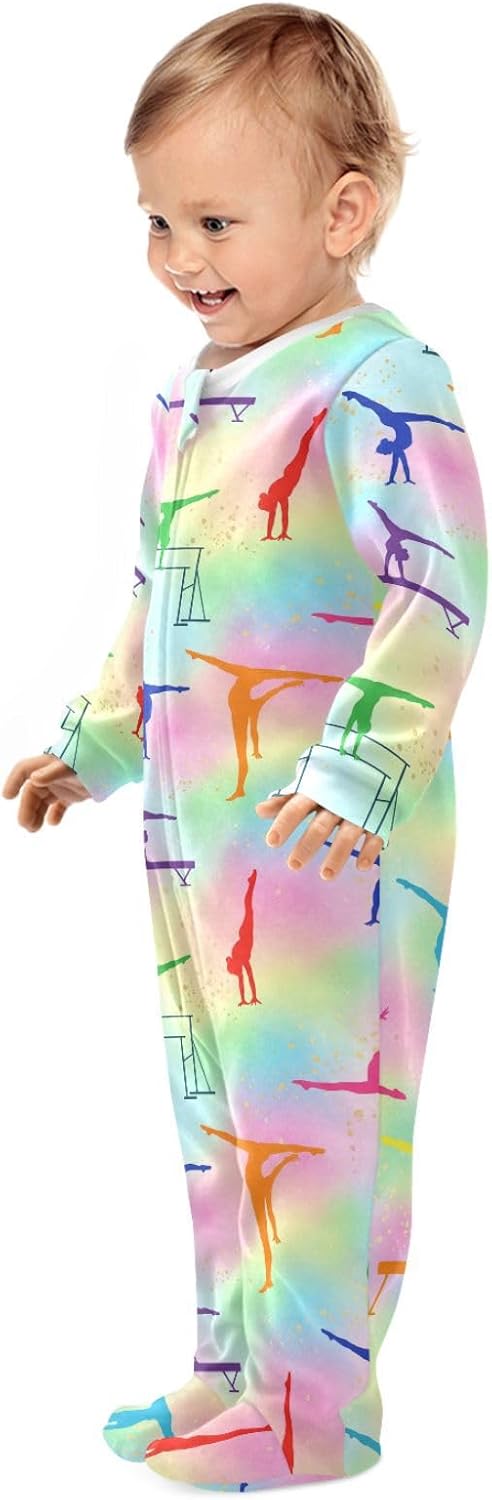Baby One-Piece Footies Long Sleeve Rompers Zipper, Baby Bodysuit Cotton Clothes for Boys Girls 0-24 Month
