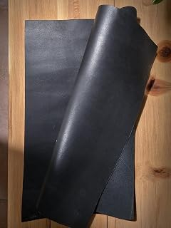 Provellus Piel de napa de vacuno de 1,0 – 1,5 mm, semimate, color negro – 50 × 100/60 × 40/30 × 20 cm (30 × 20 cm)