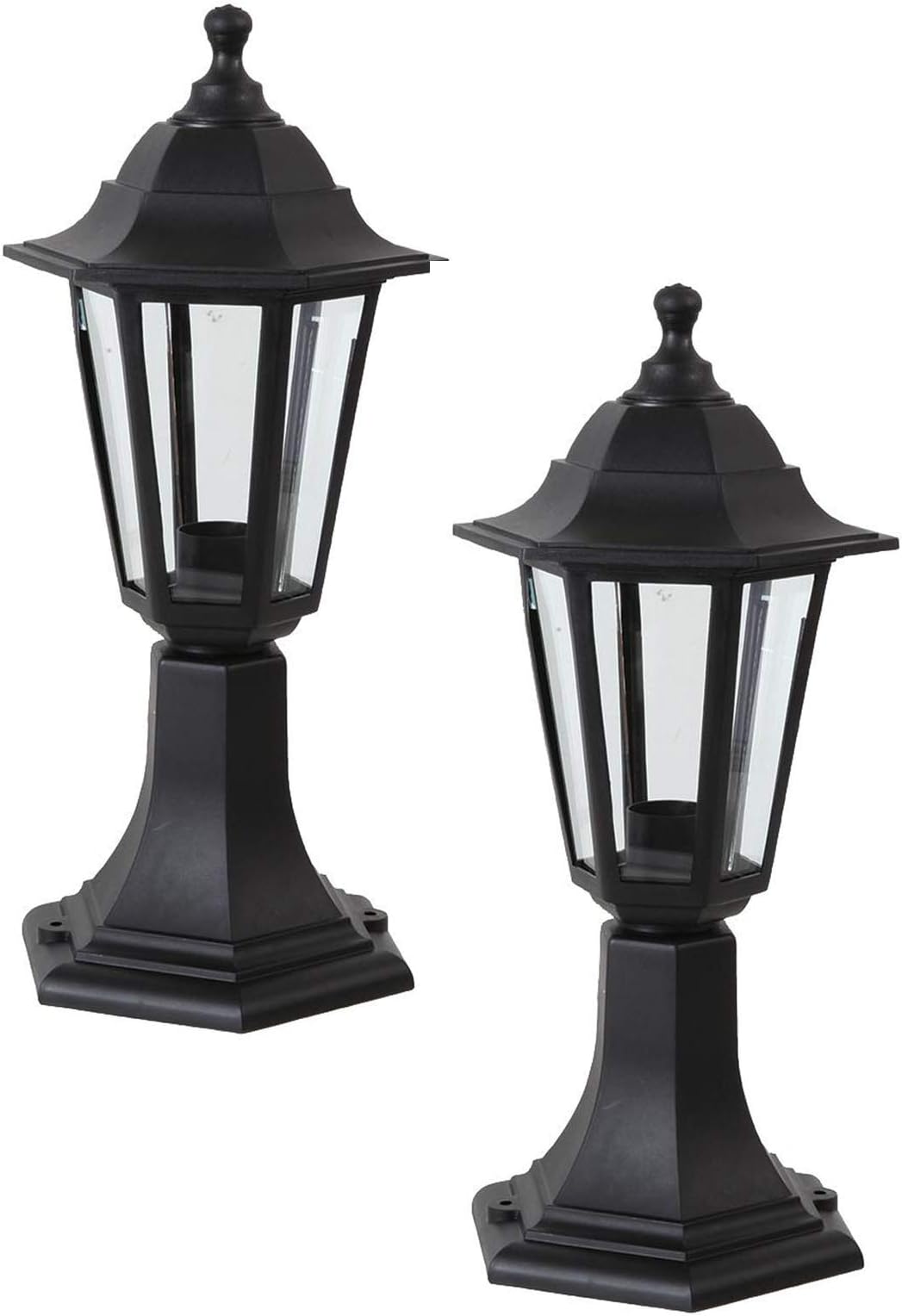 MiniSun Traditional Black IP44 Outdoor Garden Lamp Post Lantern Light