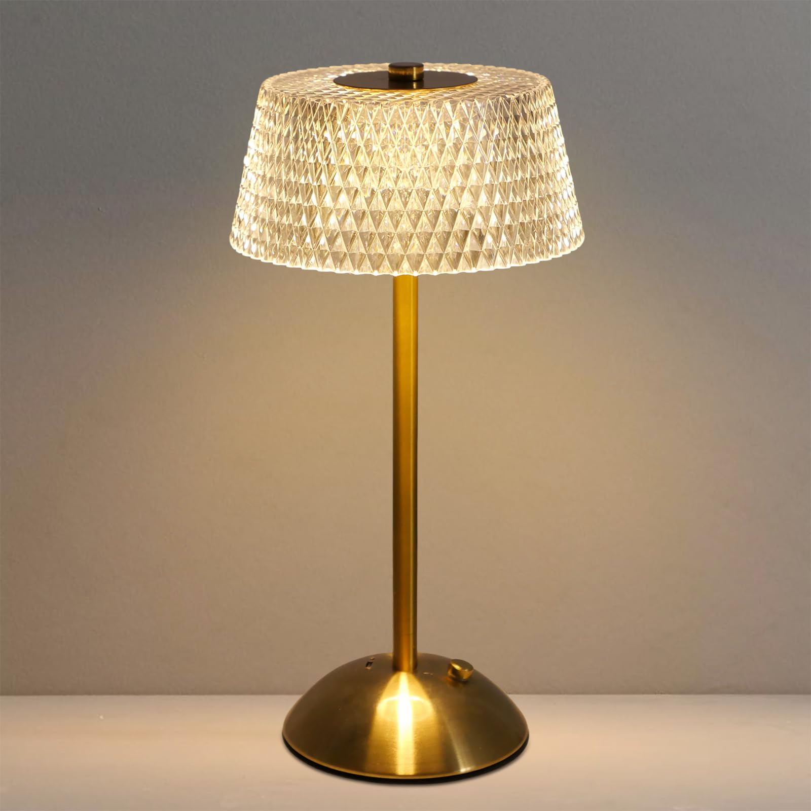 Starhot Rechargeable Table Lamp, Cordless Touch Control Lamp Battery Operated, 3 Color Modes Dimmable Gold Finish, USB-C Portable Reading Light (Modern, 1)