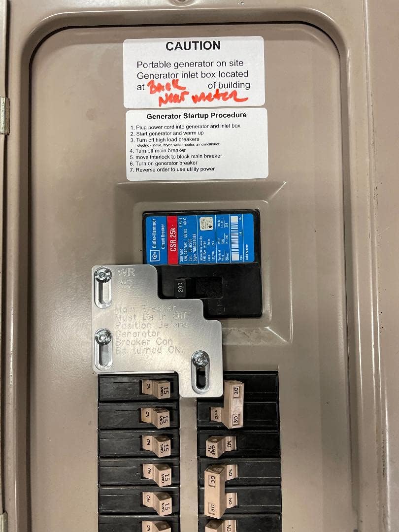 Cutler hammer generator interlock WR-80 Kit