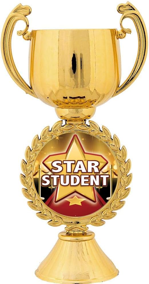 Crown Awards Personalized Star Student Trophy, 7.25" Gold Cup Star Student Trophies with Free Custom Engraving