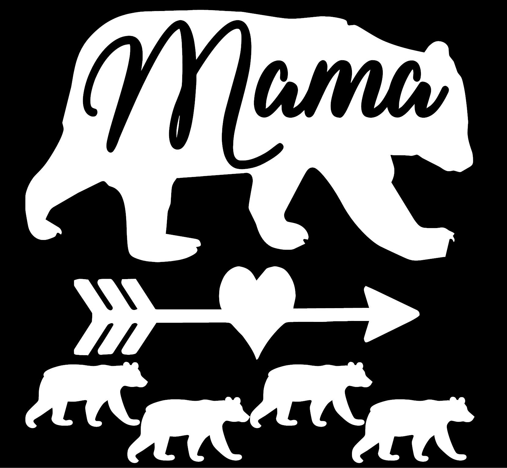 Amazon.com - Mama Bear 4 Cubs Vinyl Decal 5