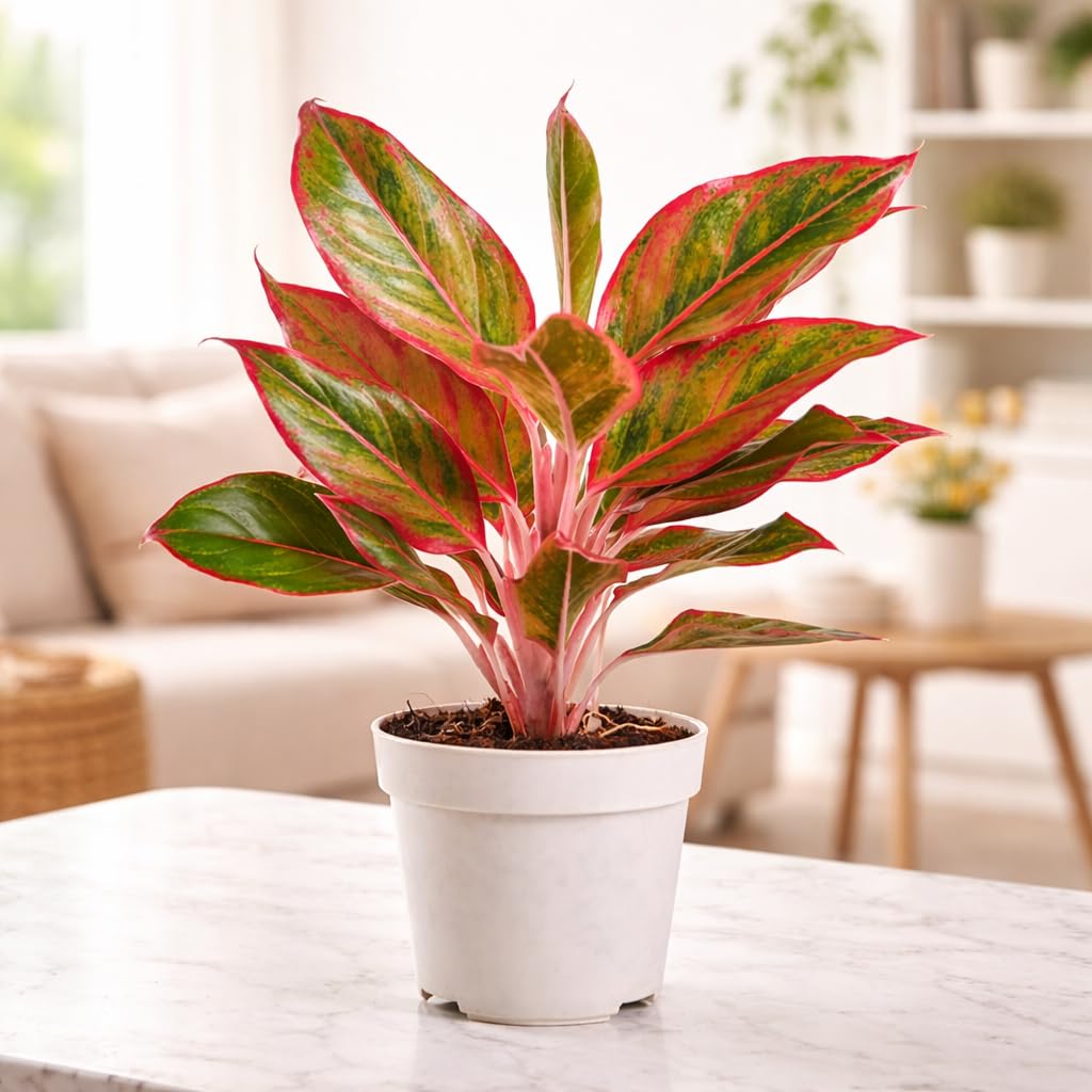 UGAOO Aglaonema Lipstick Plant with Gro Pot | Indoor Plant for Home Decor | Live Indoor Plant for Living Room, Home Garden & Office-image-35
