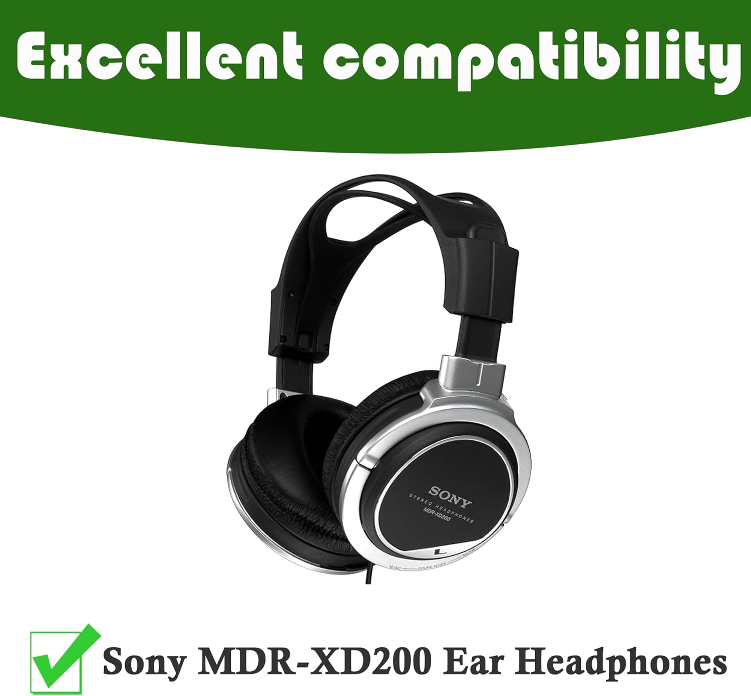 Earpads Replacement Ear Cushions Compatible with Sony MDR-XD200 Headphones Earcups Parts-95mm - Image 2
