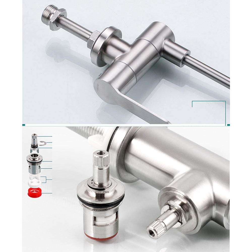 grifo cocina osmosis abatible, grifo puro, acero inoxidable 304, grifo abatible fregadero de cocina doméstico, plegable, cuello de cisne, 1/2 "o 1/4"-Grifo puro plegable - ángulo recto