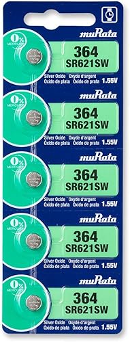 Miniatura 1 de Murata 364 SR621SW - Batería de 1,55 V de óxido de plata, sustituye a Sony 364 (5 baterías)