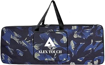 ALEX TOUCH Best 61 Key Keyboard Bag With Heavy Nylon Full Padded Foam Material (USA BLUE ARMY)
