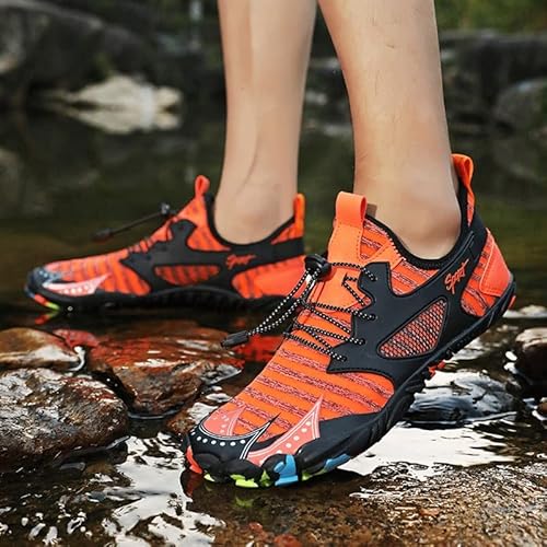 N/A Shoes Summer Swimming Fishing Hiking Shoes Men's Fitness Upstream Shoes Outdoor Water Sports Climbing Shoes (Color : Orange, Size : 42) #TOP2